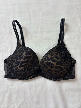 Vintage Victoria's Secret Cheetah Leopard Beaded Push-Up Bra